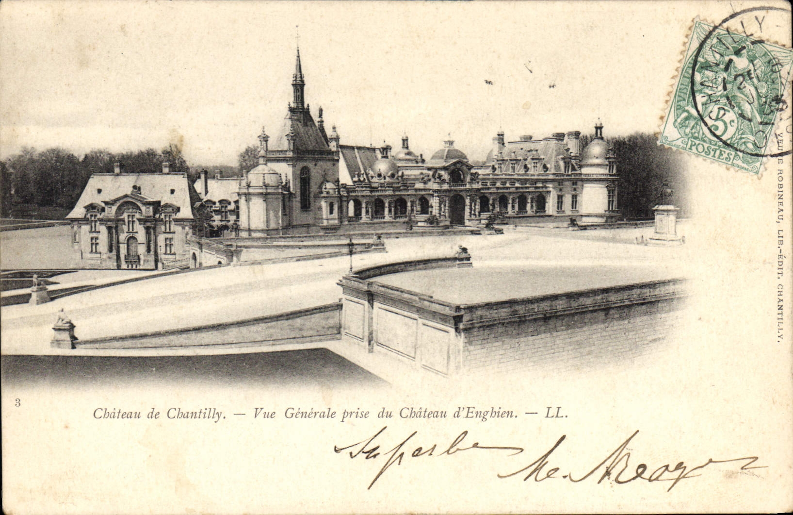 CPA Chateau de Chantilly Vue generale prise du Chateau d'Engbien 