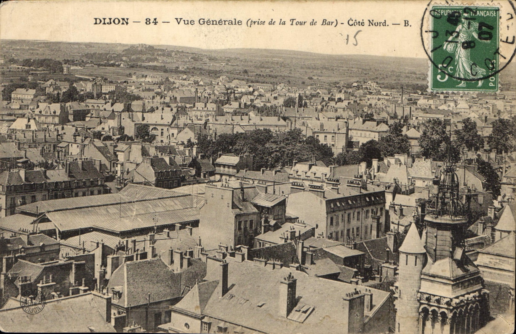 CPA Dijon Vue generale prise de la Tour de Bar Cote Nord