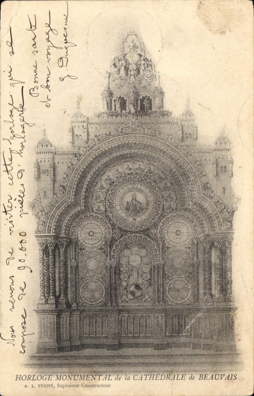 CPA Horloge Monumental de la Cathedrale de Beauvais 
