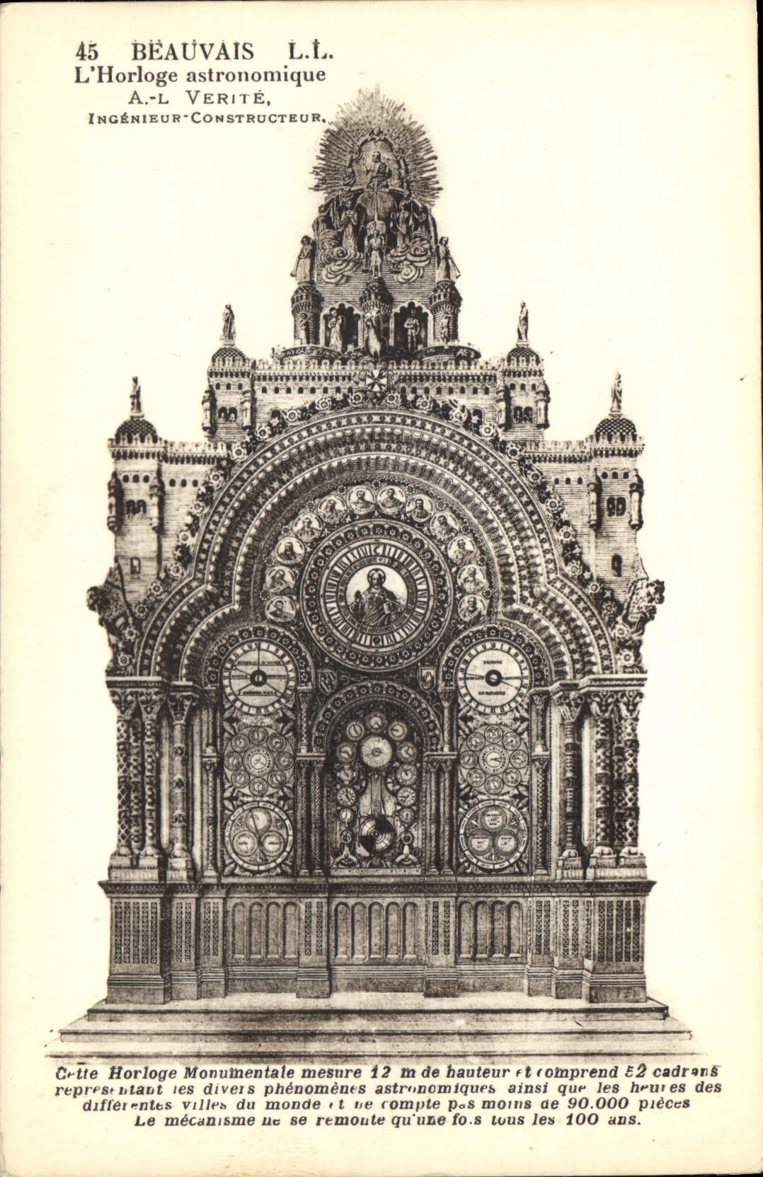 CPA Beauvais L'Horloge Astronomique 
