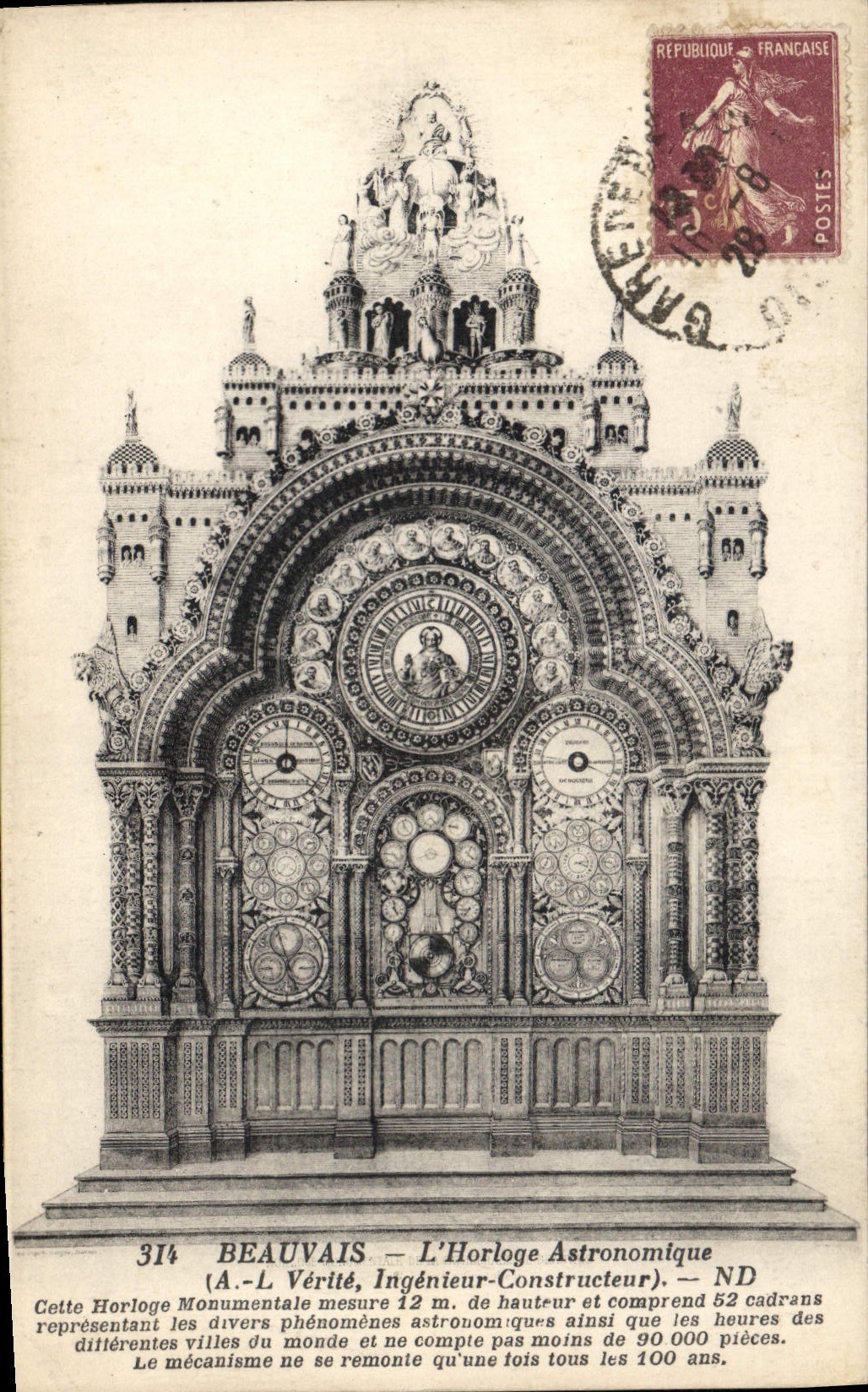 CPA Beauvais L'Horloge Astronomique 
