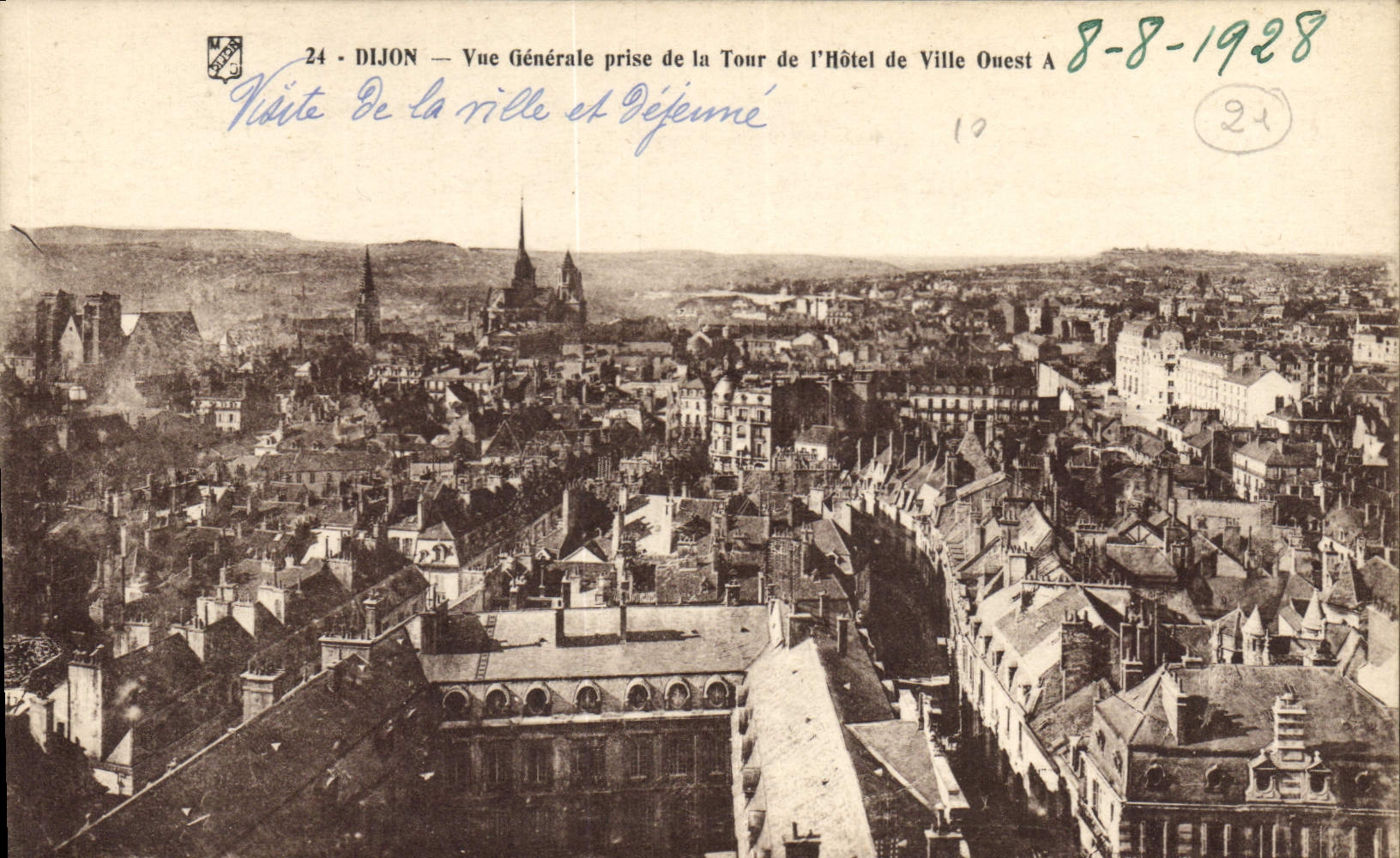 CPA Dijon Vue Generale prise de la Tour de l'Hotel de Ville Ouest 