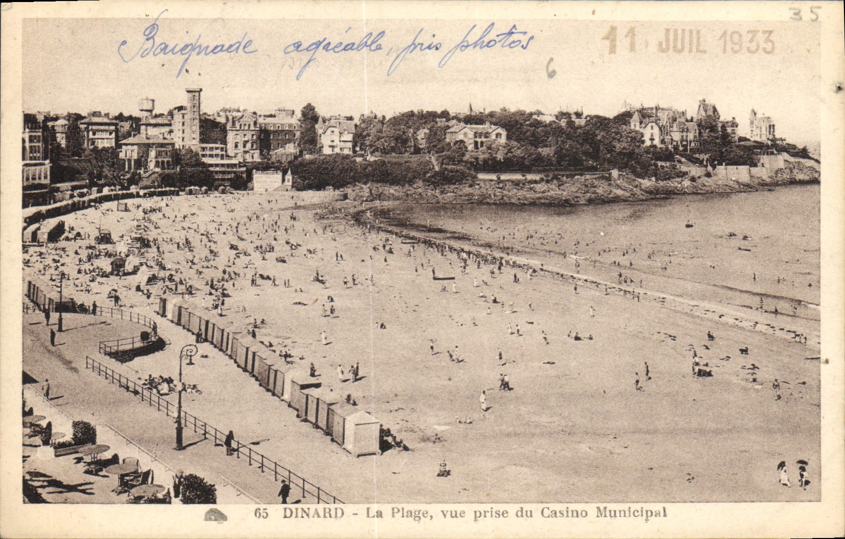 CPA Dinard La Plage vue prise du Casino Municipal 
