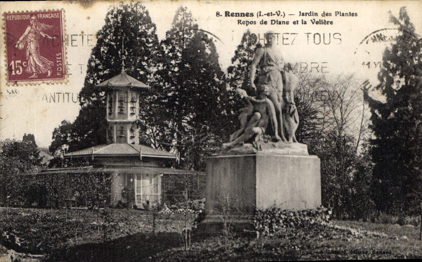 CPA Rennes Jardin des Plantes Repos de Diane et la Vollere
