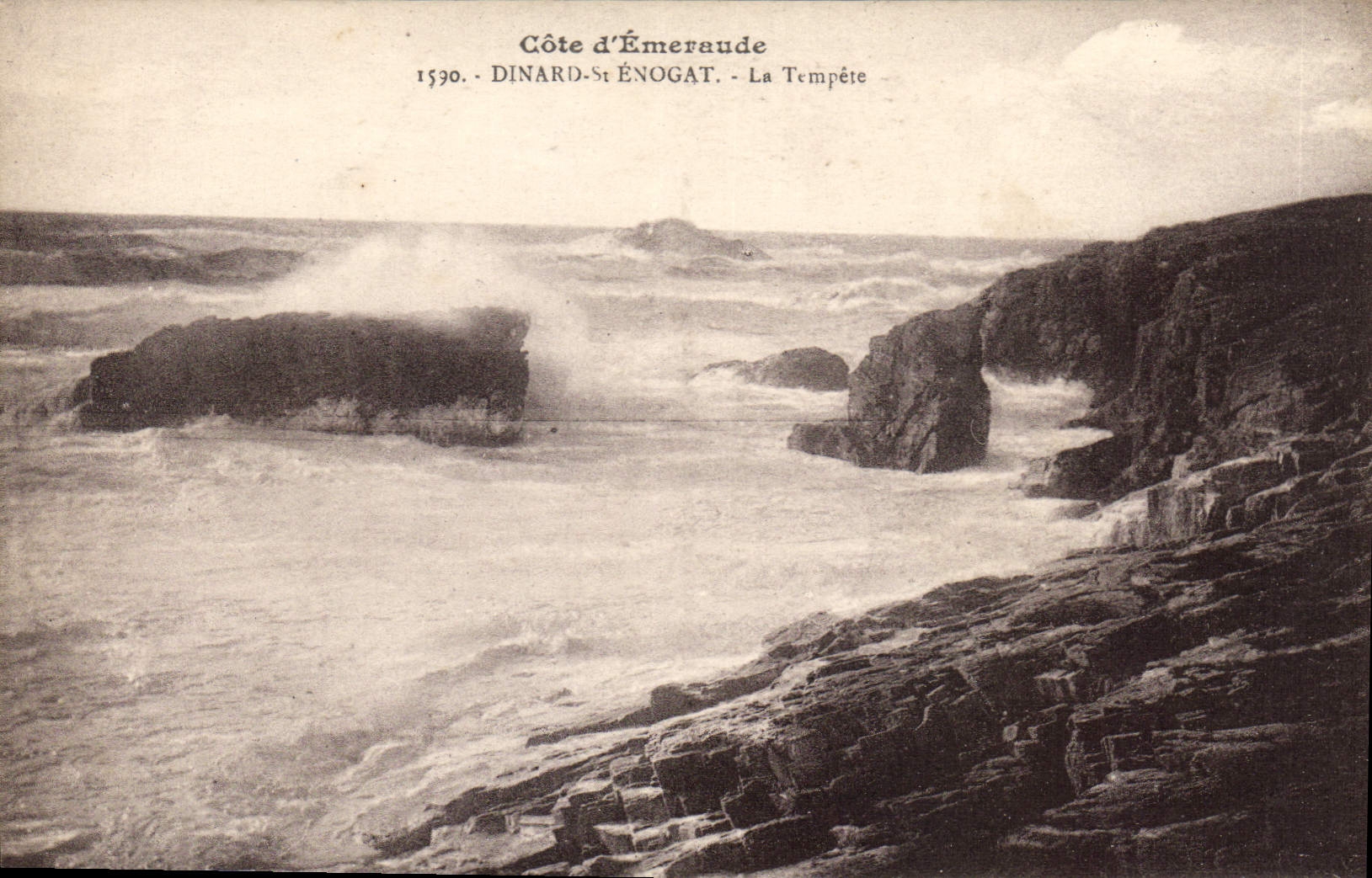 CPA Dinard St Enogat La Tempete 