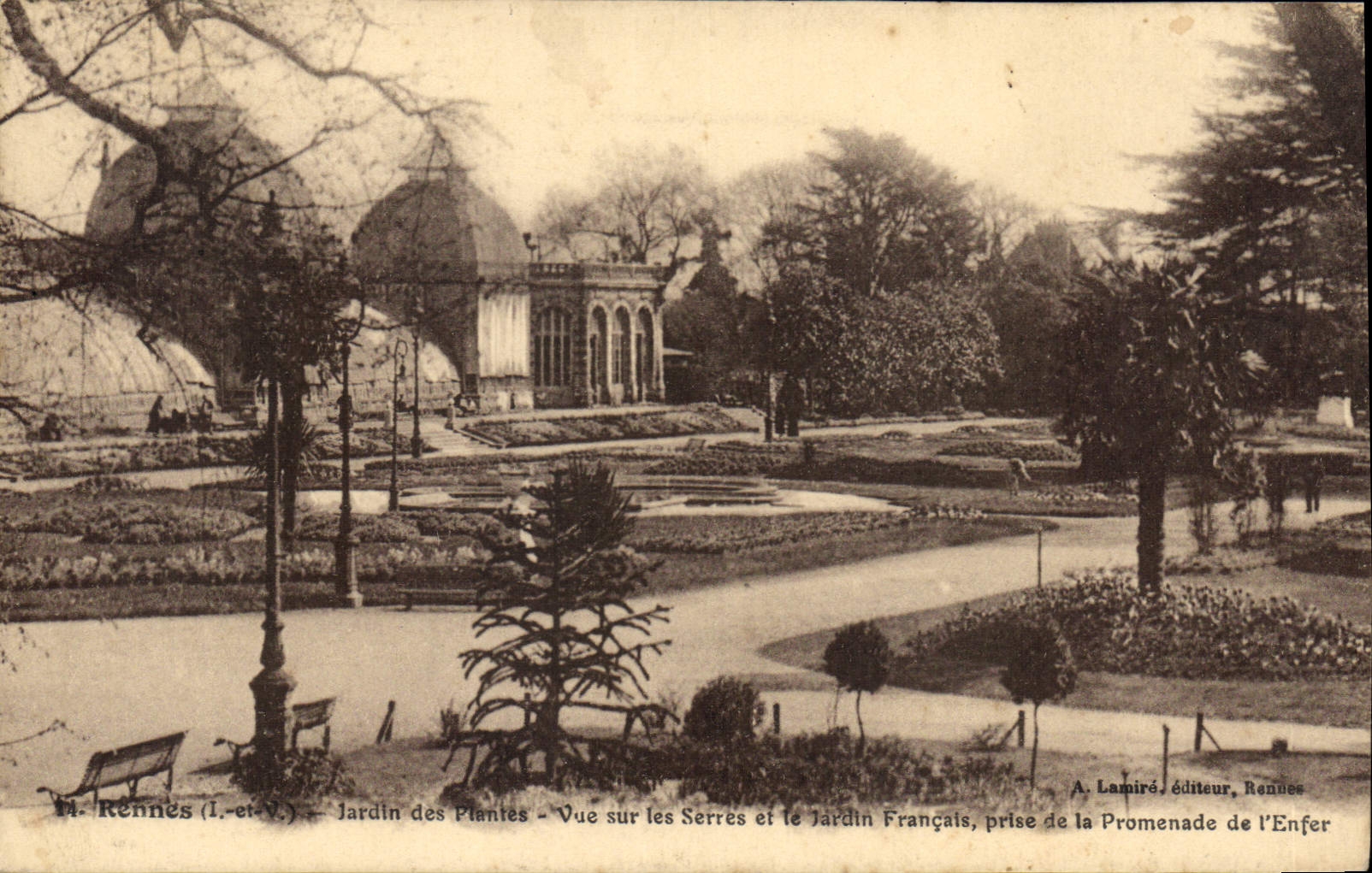 CPA Rennes Jardin des Plantes Vue sur les Serres et le Jardin Francois 