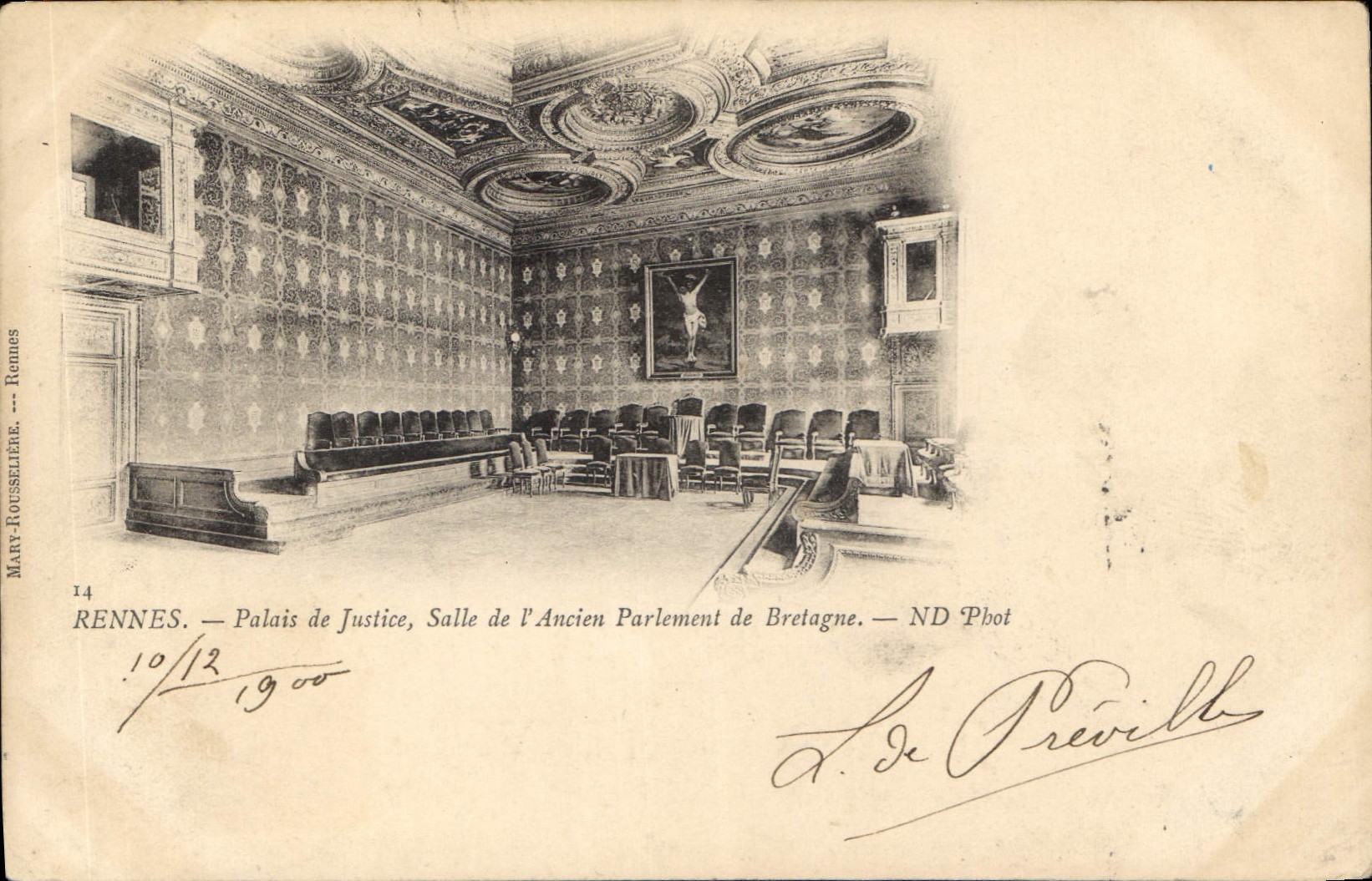 CPA Rennes Palais de Justice Salle de l'Ancien Parlement de Bretagne 