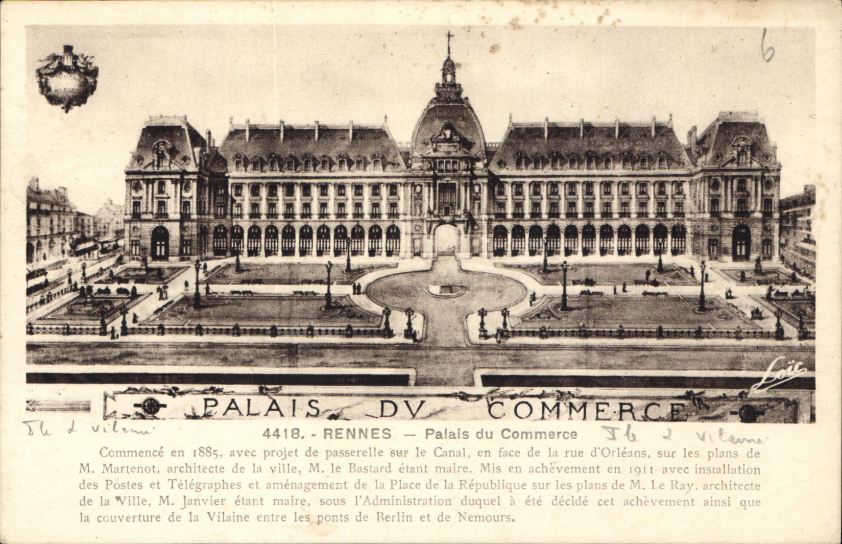 CPA Rennes Palais du Commerce 