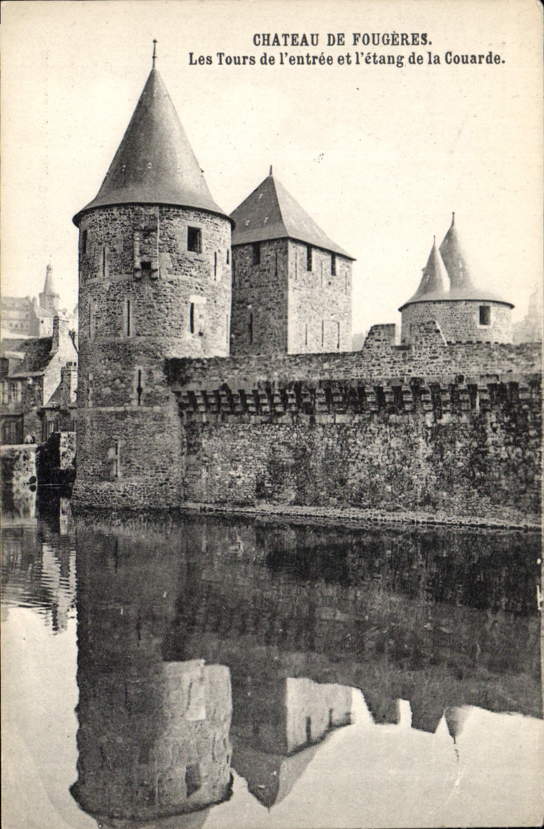 CPA Chateau de Fougeres Les Tours de l'Entree et l'Etang de la Couarde 
