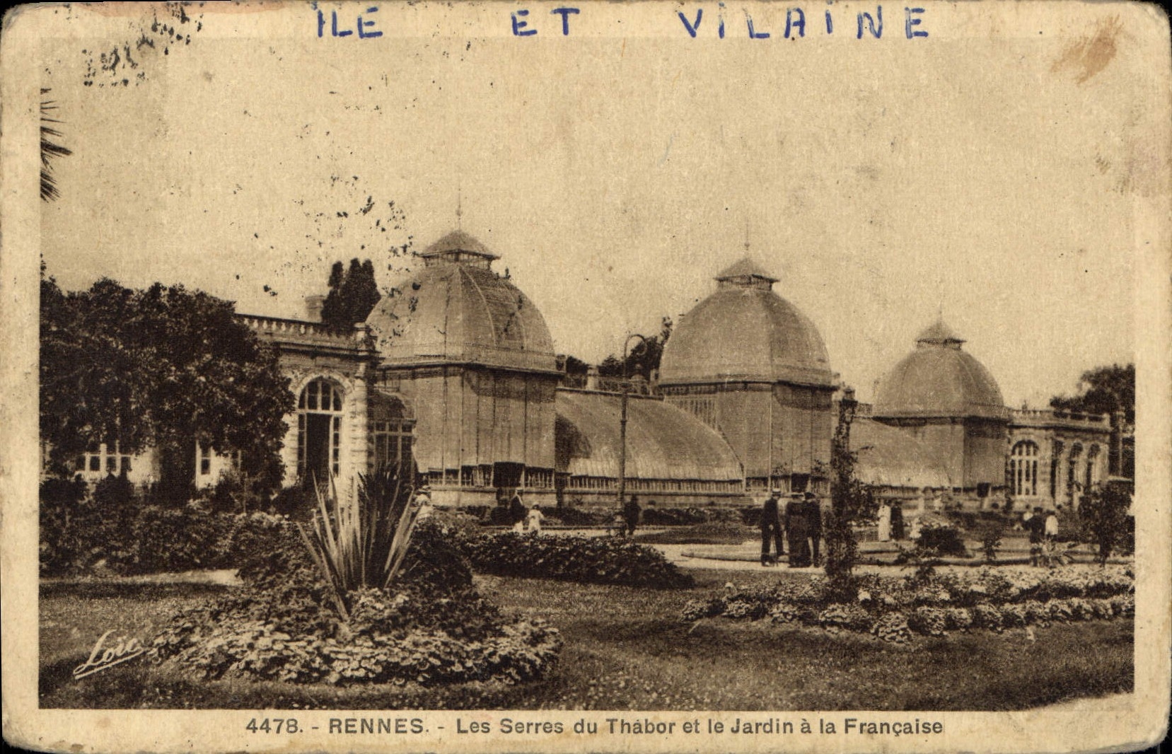 CPA Rennes Le s Serres du Thabor et le Jardin a la Francaise 