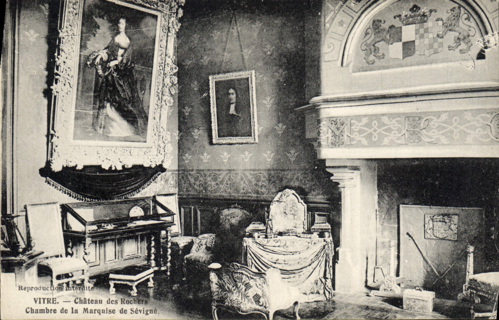 CPA Vitre Chateau des Roches Chambre de la Marquise de Sevigne 