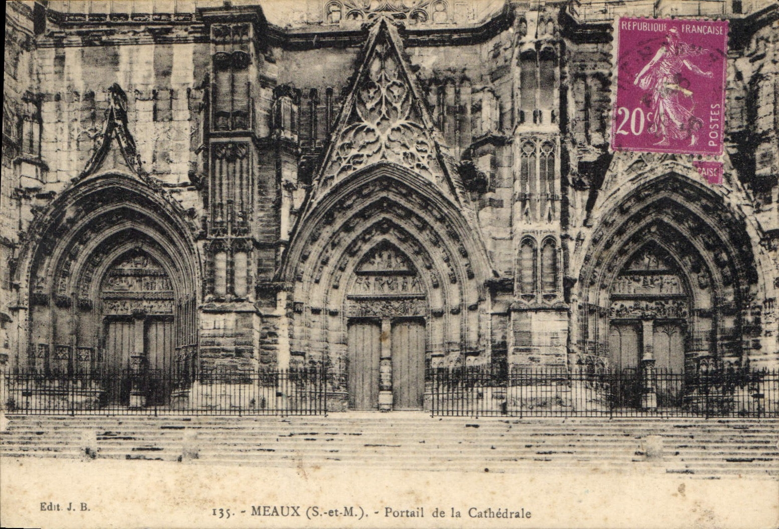 CPA Meaux Portail de la Cathedrale 