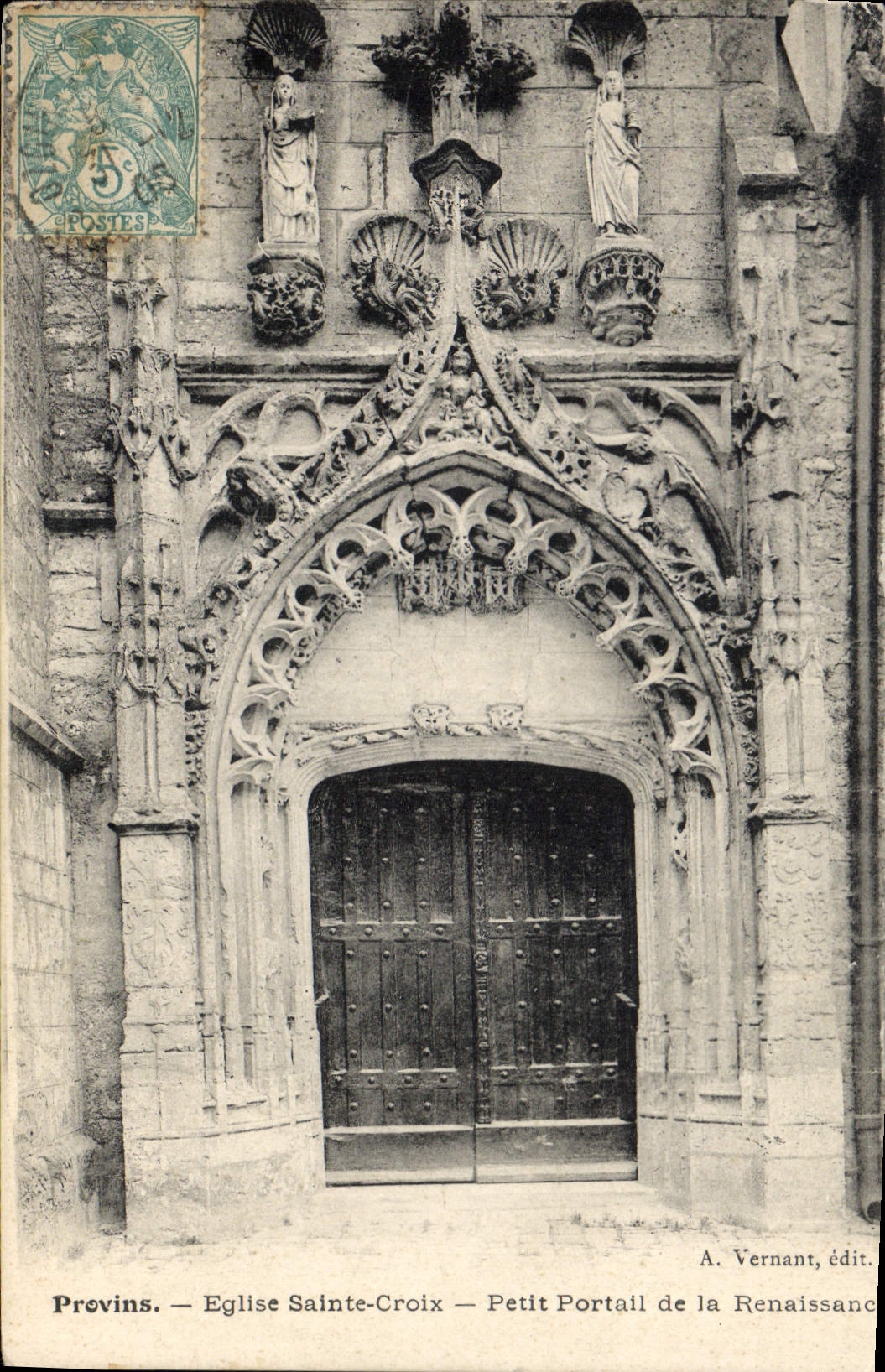 CPA Provins Eglise Sainte Croix Petit Portail de la Renaissance 