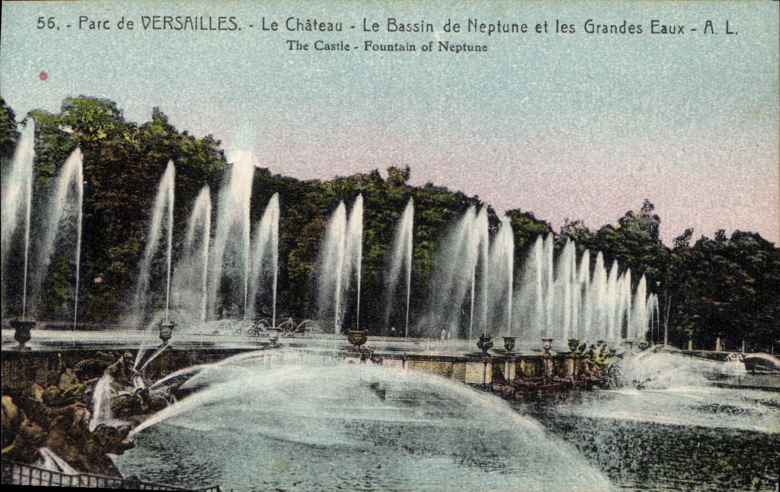 CPA Parc de Versailles le Chateau le Bassin de Neptune et les Grandes Eaux