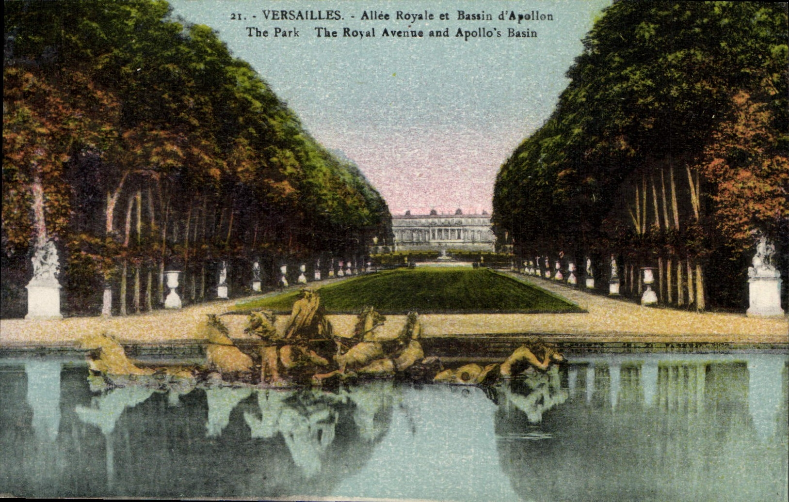 CPA Versailles Allee Royale et Bassin d'Apollon 