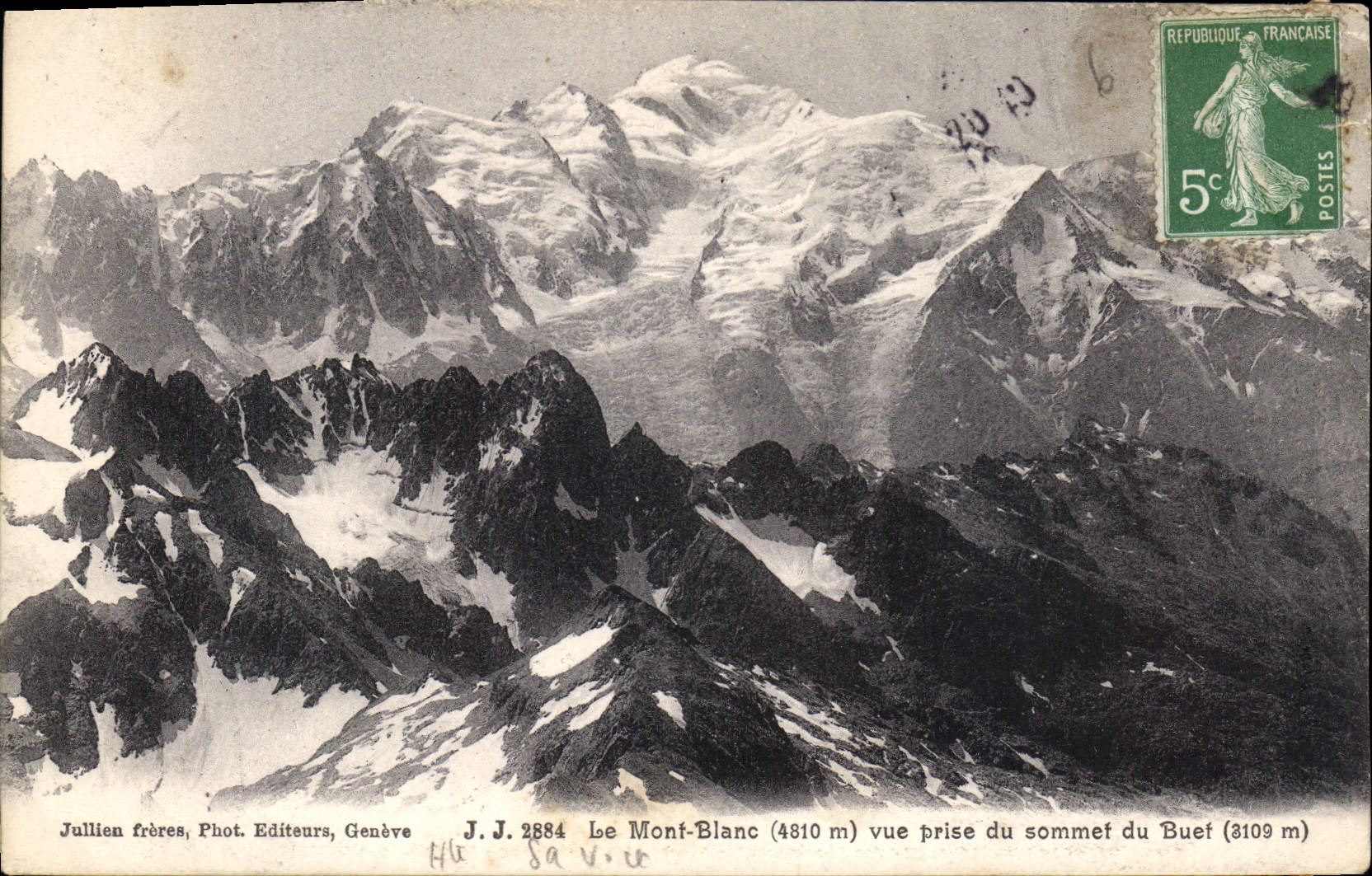 CPA Le Mont Blanc vue prise du sommet du Buet 