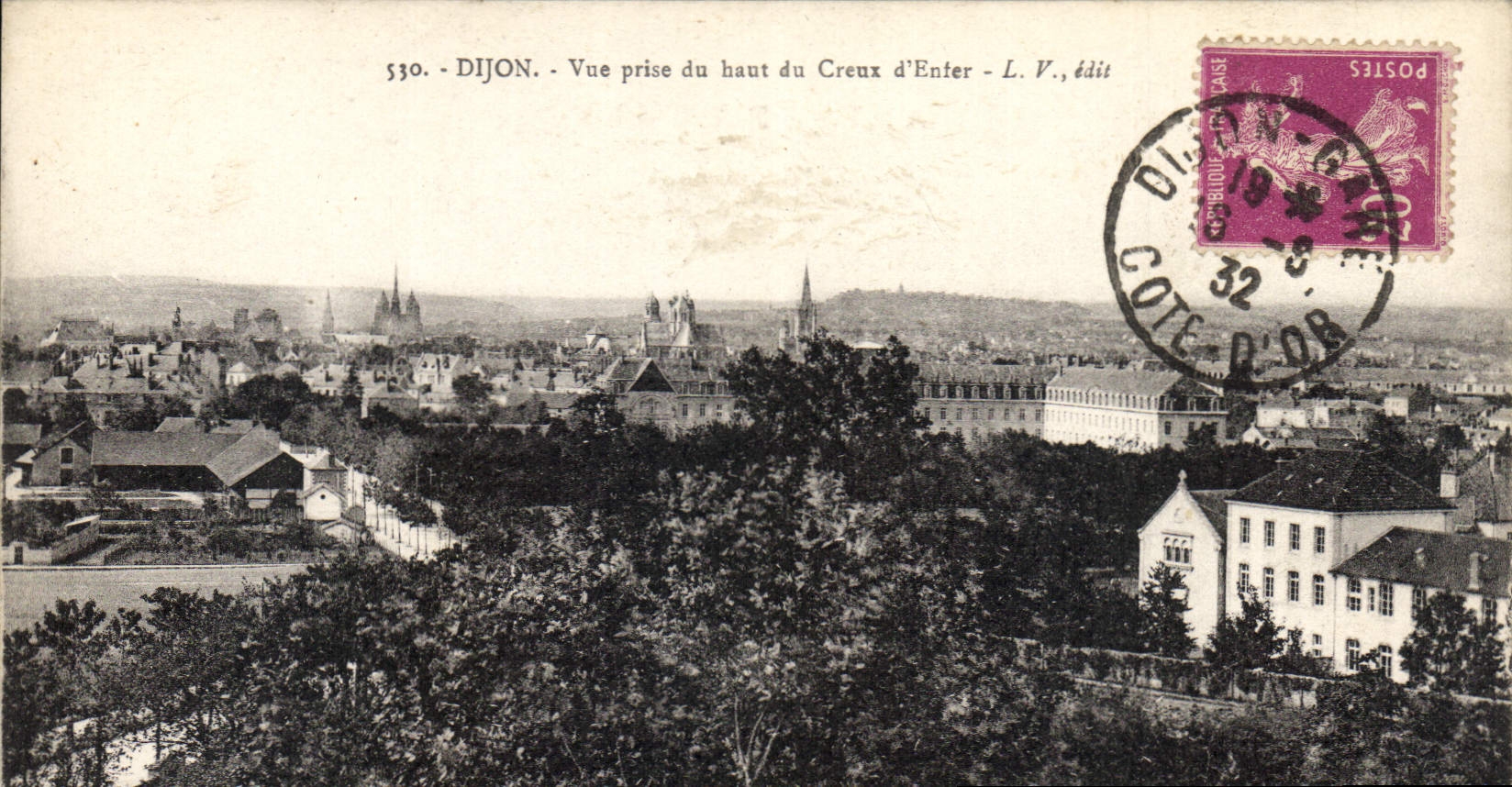 CPA Dijon Vue prise du haut du Creux d'Enter 