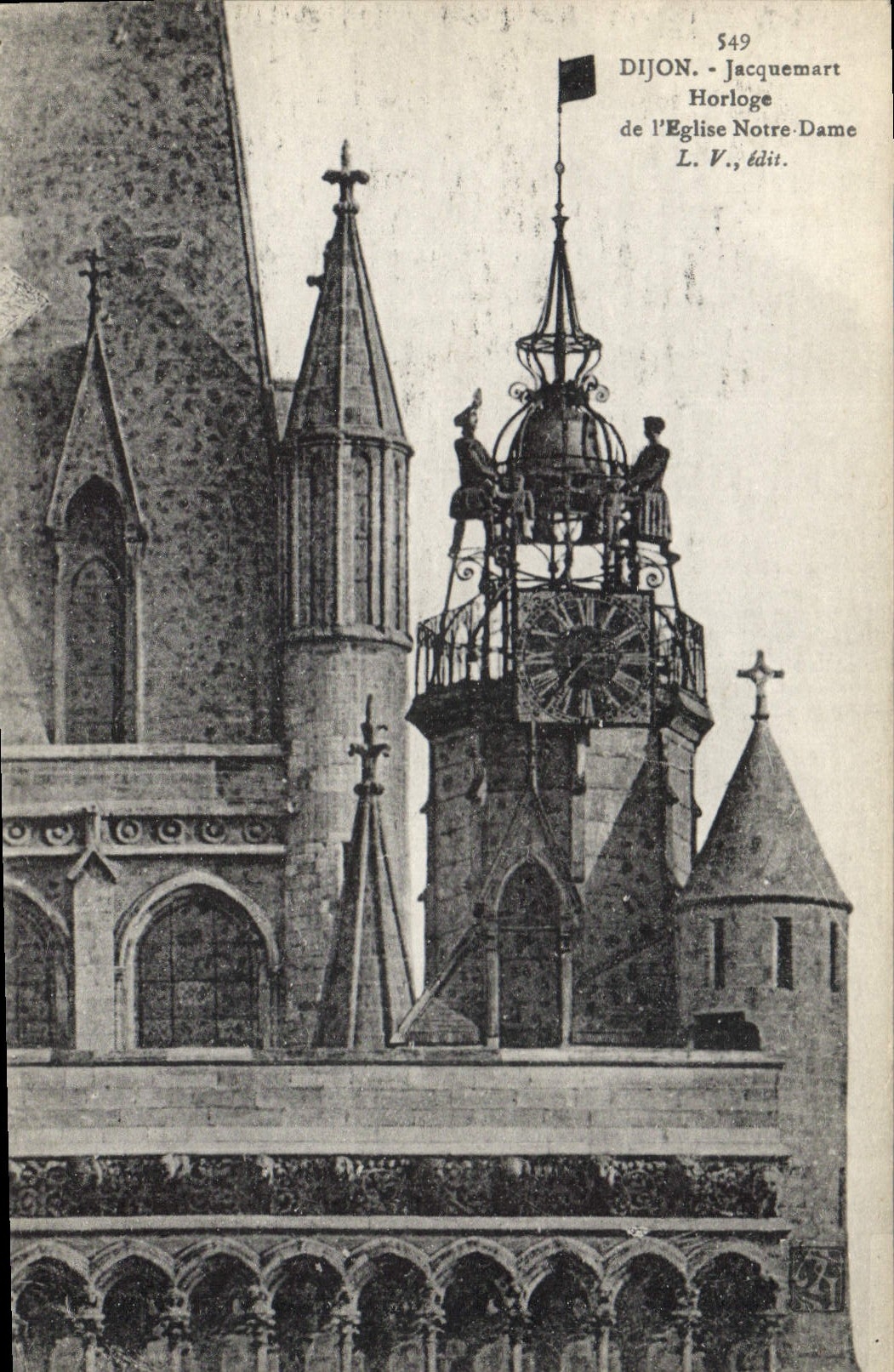 CPA Dijon Jacquemart Horloge de l'Eglise Notre Dame