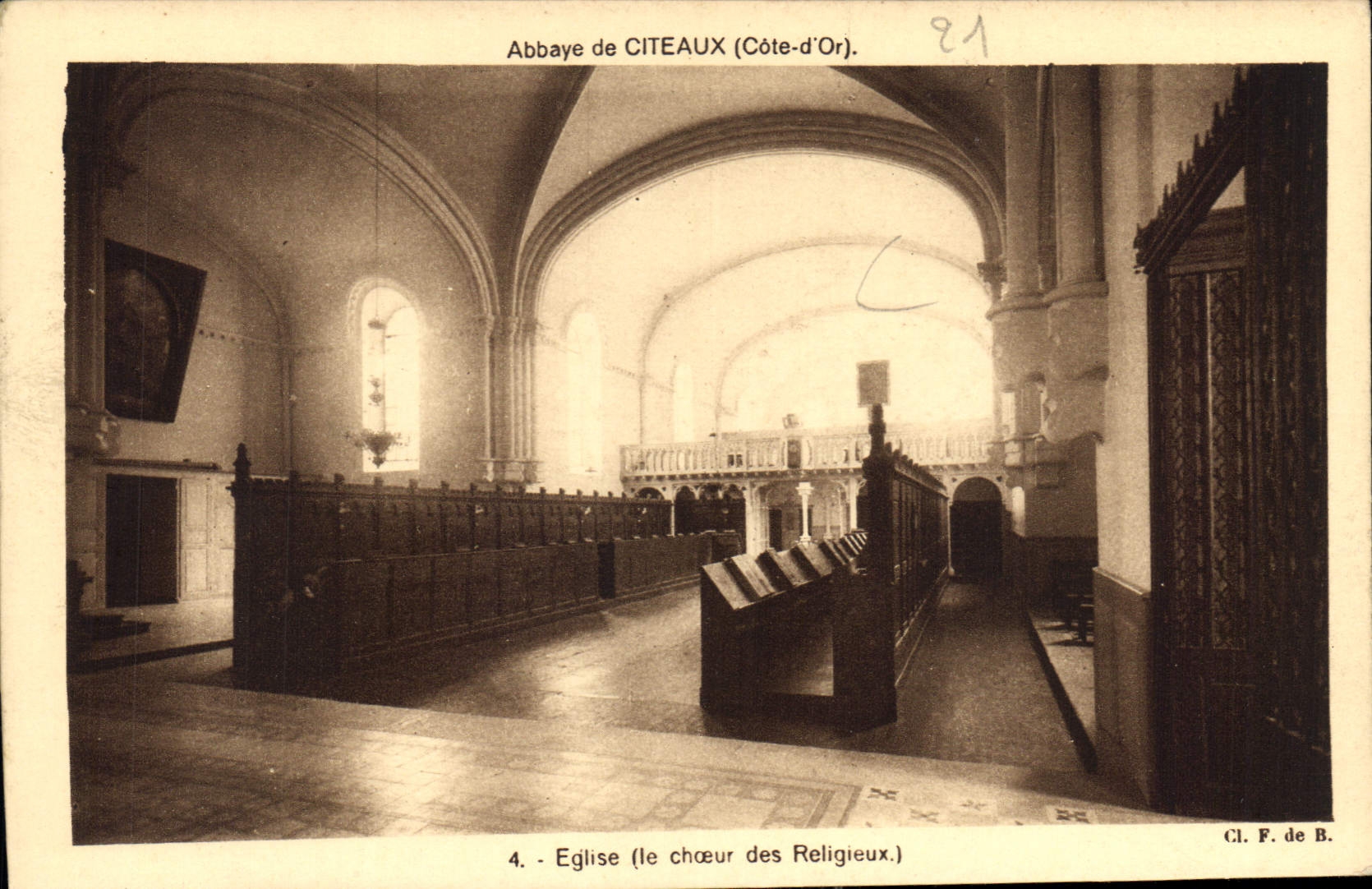 CPA Abbaye de Citeaux Cote d'Or Eglise le choeur des Religieux 