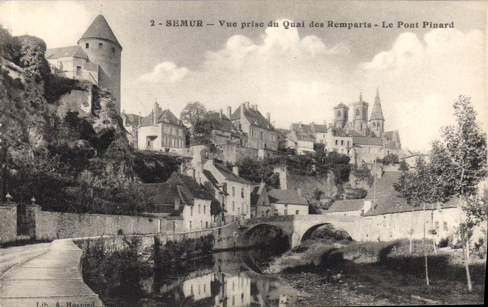 CPA Semur Vue prise du Quai des Remparts Le Pont Pinard