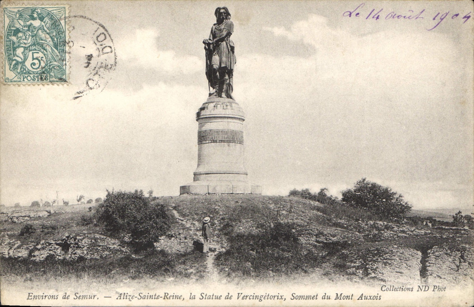 CPA Environs de Semur Alize Sainte Reine las Statue de Vercingetorix Sommet du Mont Auxois 