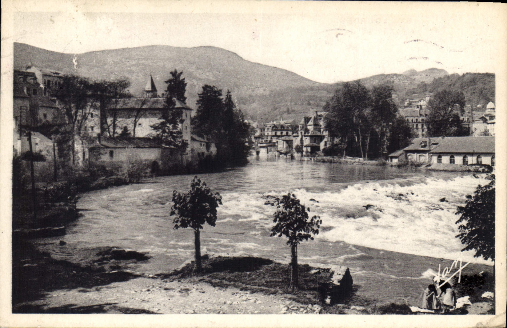 CPA Lourdes La chute du Gave 