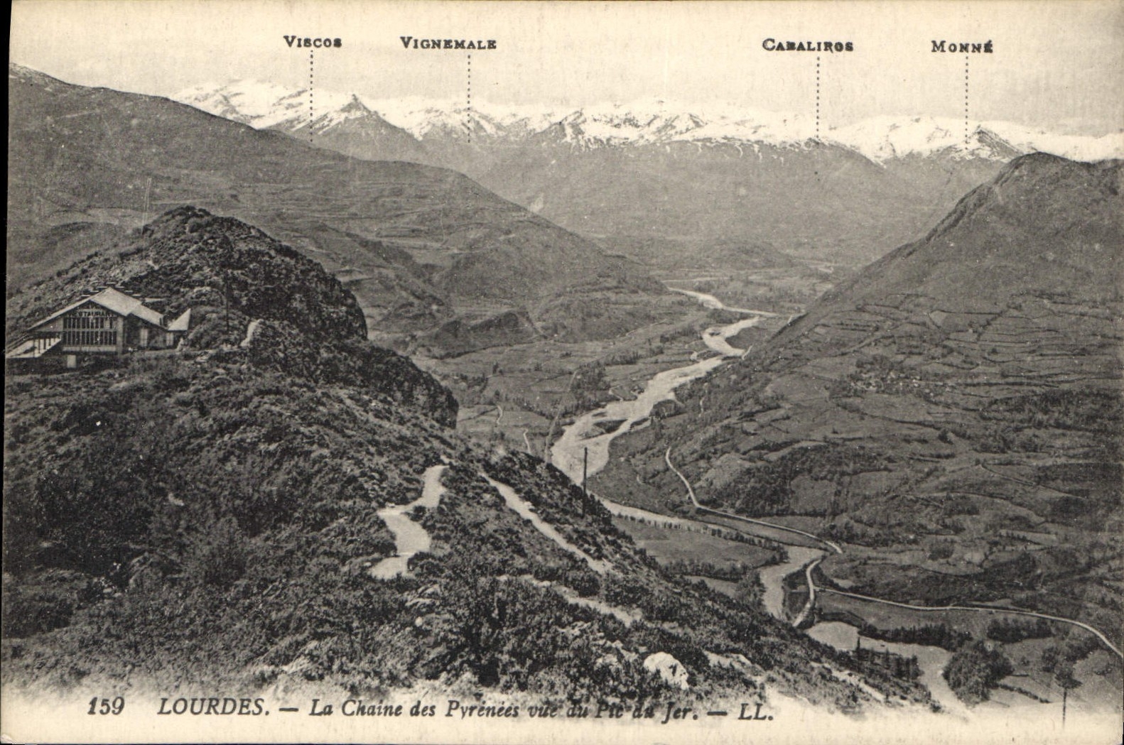 CPA Lourdes La Chaine des Pyrenes vue du Pic de Jer 