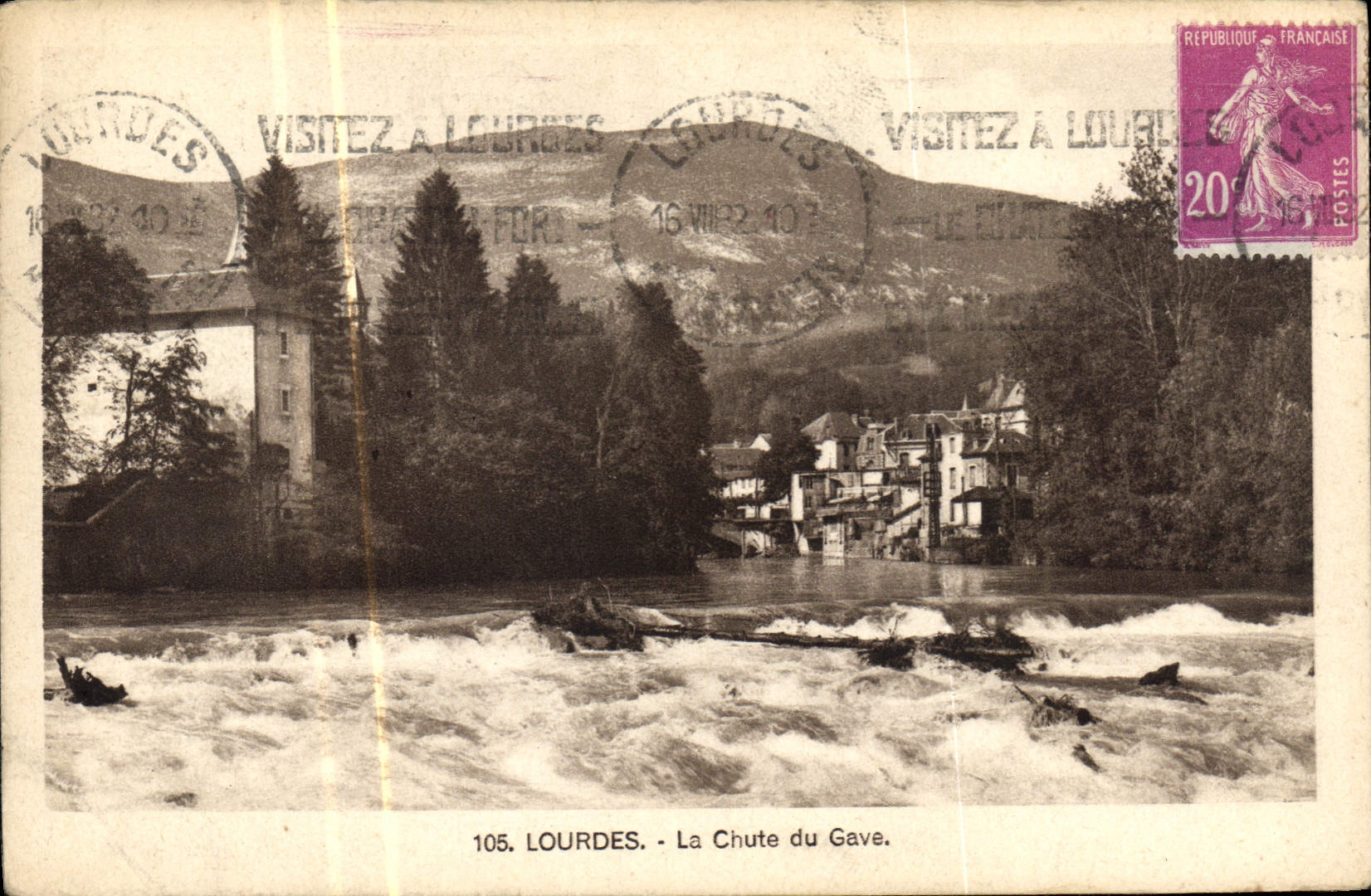 CPA Lourdes La Chute du Gave 