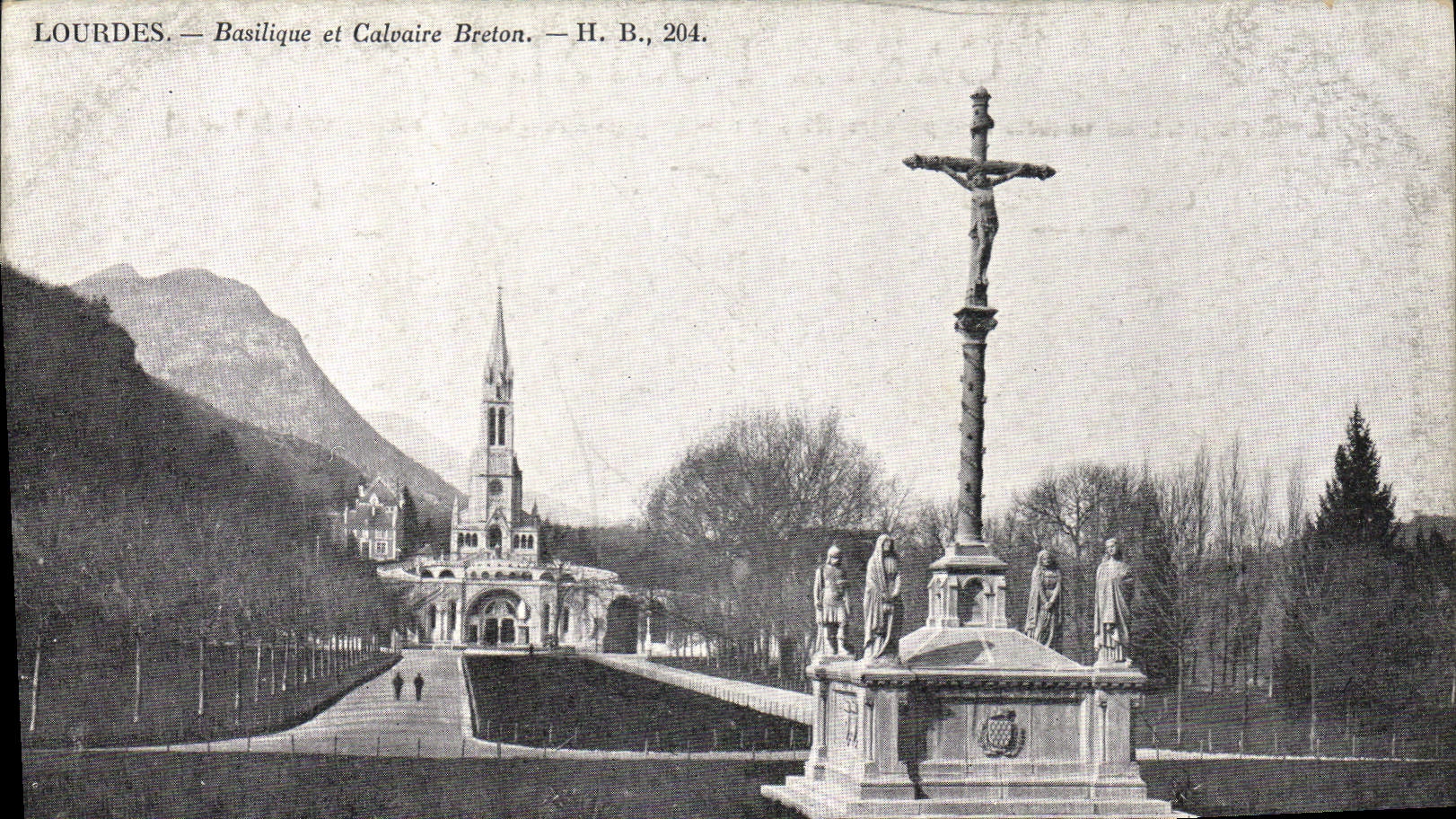 CPA Lourdes Basilique et Calvaire Breton 