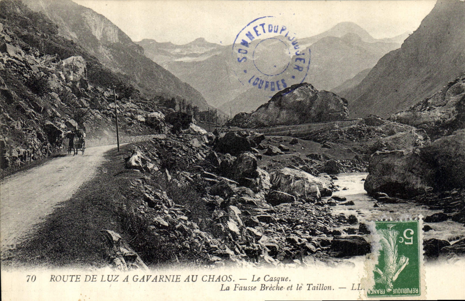 CPA Route de Luz a Gavarnie au Chaos Le Casque 