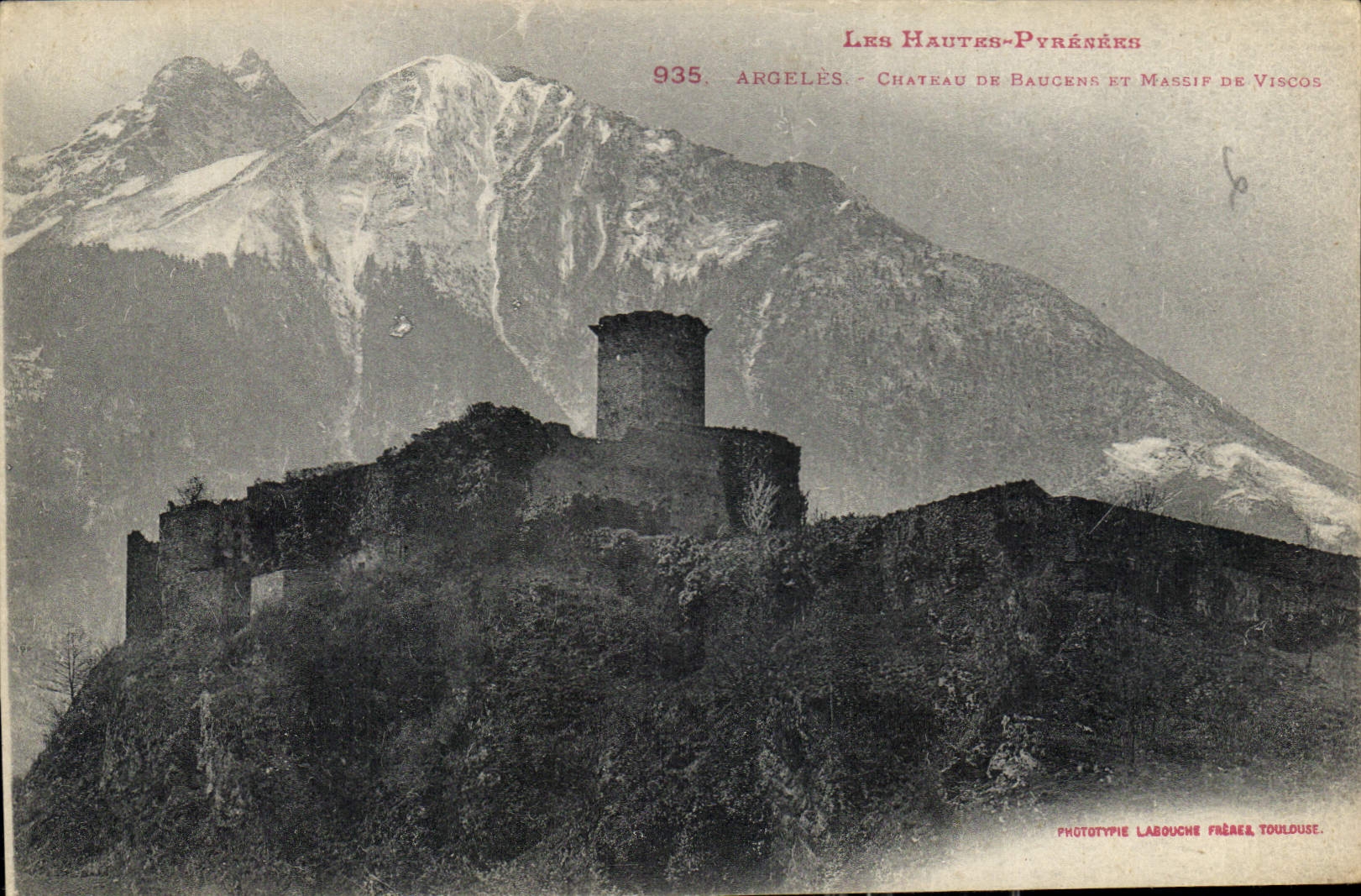 CPA Argeles Chateu de Haugens et Massif de Viscos 
