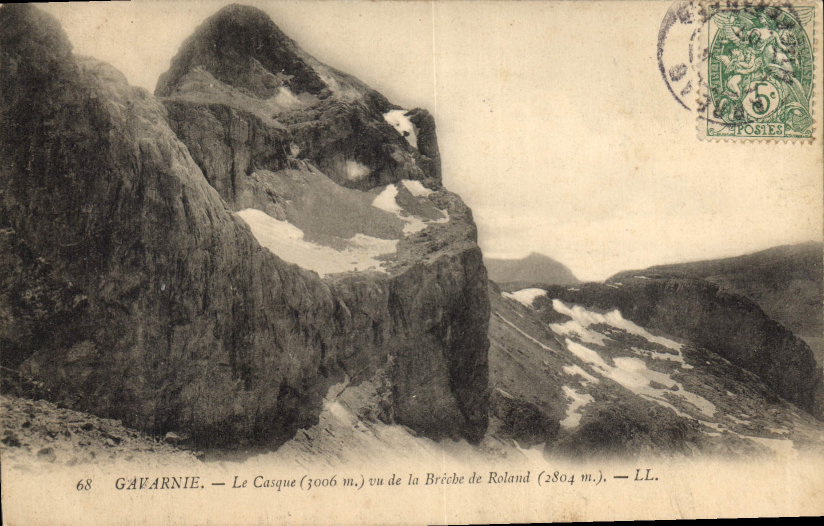CPA Gavarnie Le Casque vu de la Breche de Roland 