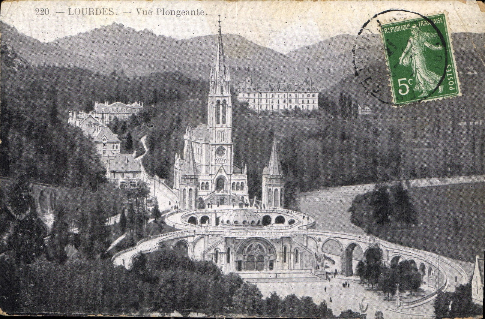 CPA Lourdes Vue Plongeante 