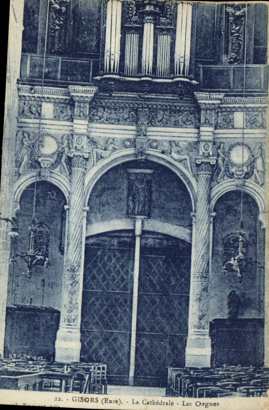 CPA Gisors Eure La Cathedrale Les Orgues