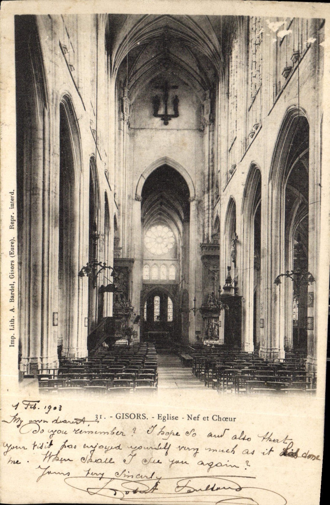 CPA Gisors Eglise Nef et Choeur 