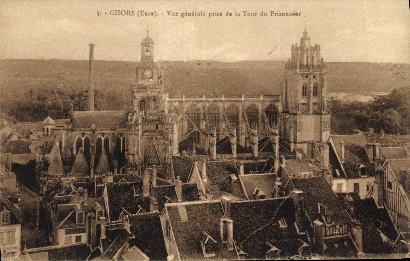 CPA Gisors Eure Vue generale prise de la Tour du Prisonnier