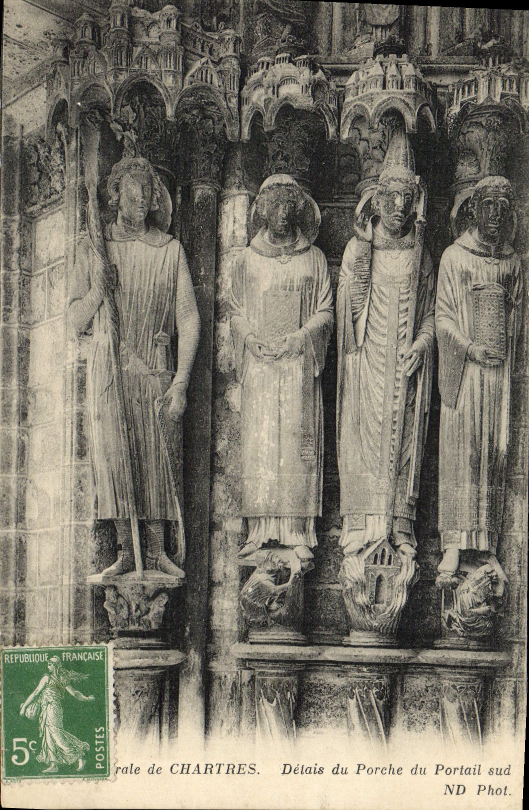 CPA Chartres Detais du Porche du Portail sud
