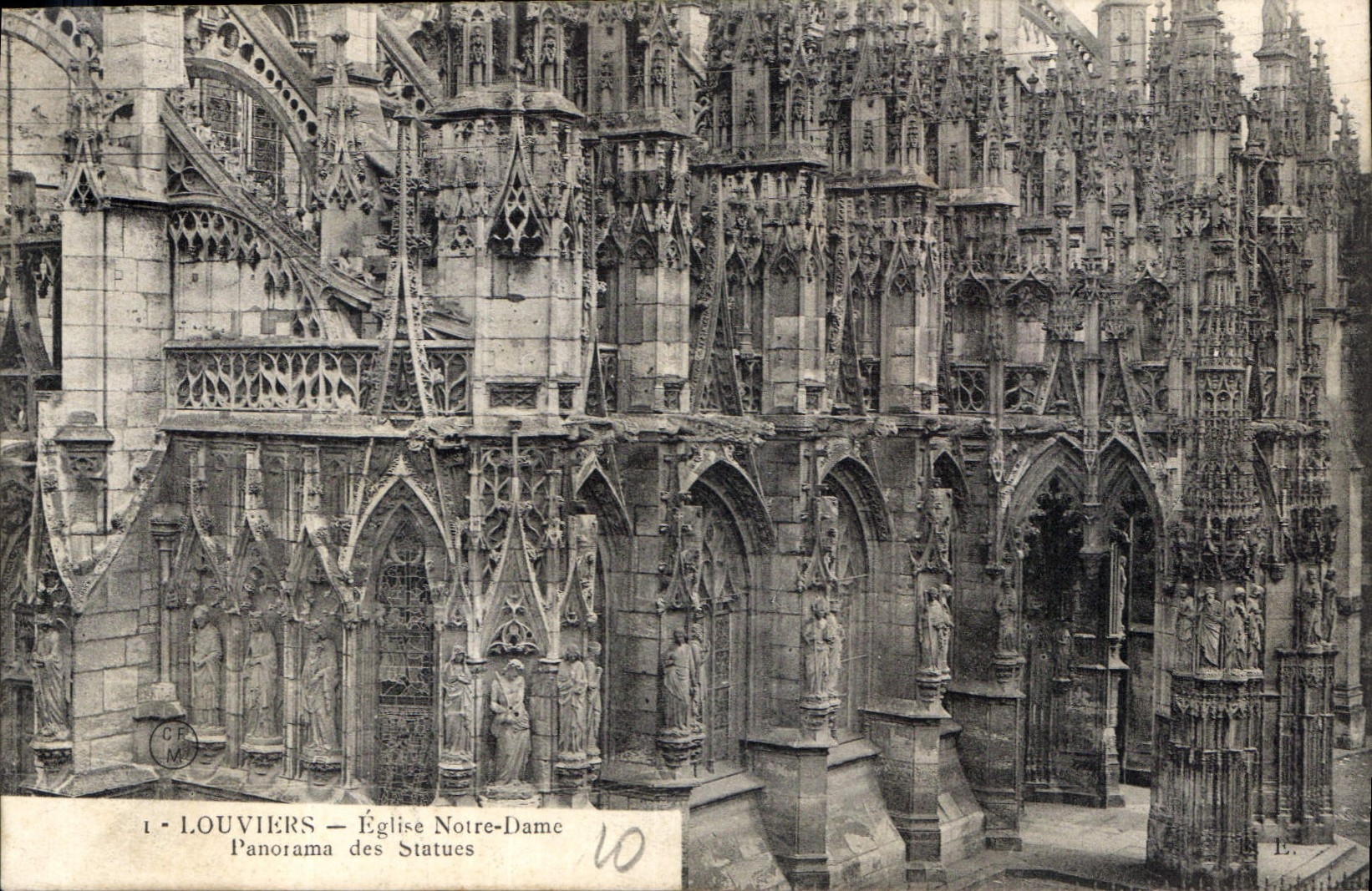 CPA Louviers Eglise Notre Dame Panorama des Statues 