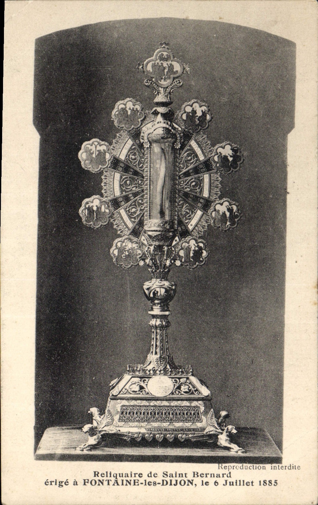 CPA Reliquaire de Saint Bernard erige a Fontaine les Dijon le 6 Juillet 1885 