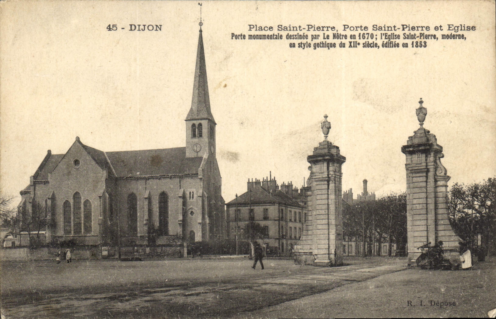 CPA Dijon Place Saint Pierre Porte Saint Pierre et Eglise