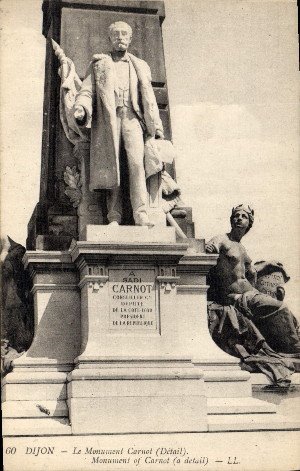 CPA Dijon Le Monument Carnot Detail 