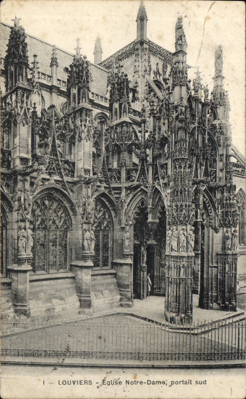 CPA Louviers Eglise Notre Dame portail sud 
