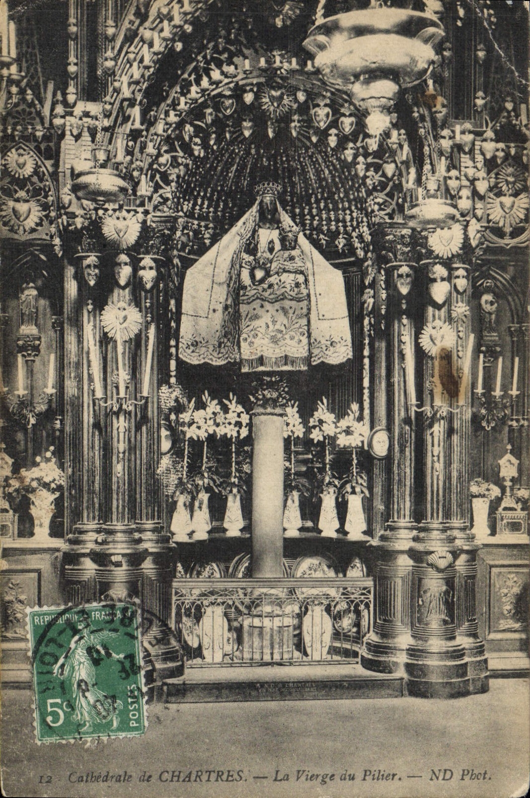 CPA Cathdrale de Chartres La Vierge du Pilier 