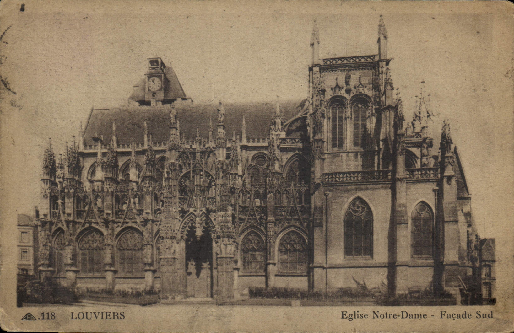 CPA Louviers Eglise Notre Dame Facade Sud 