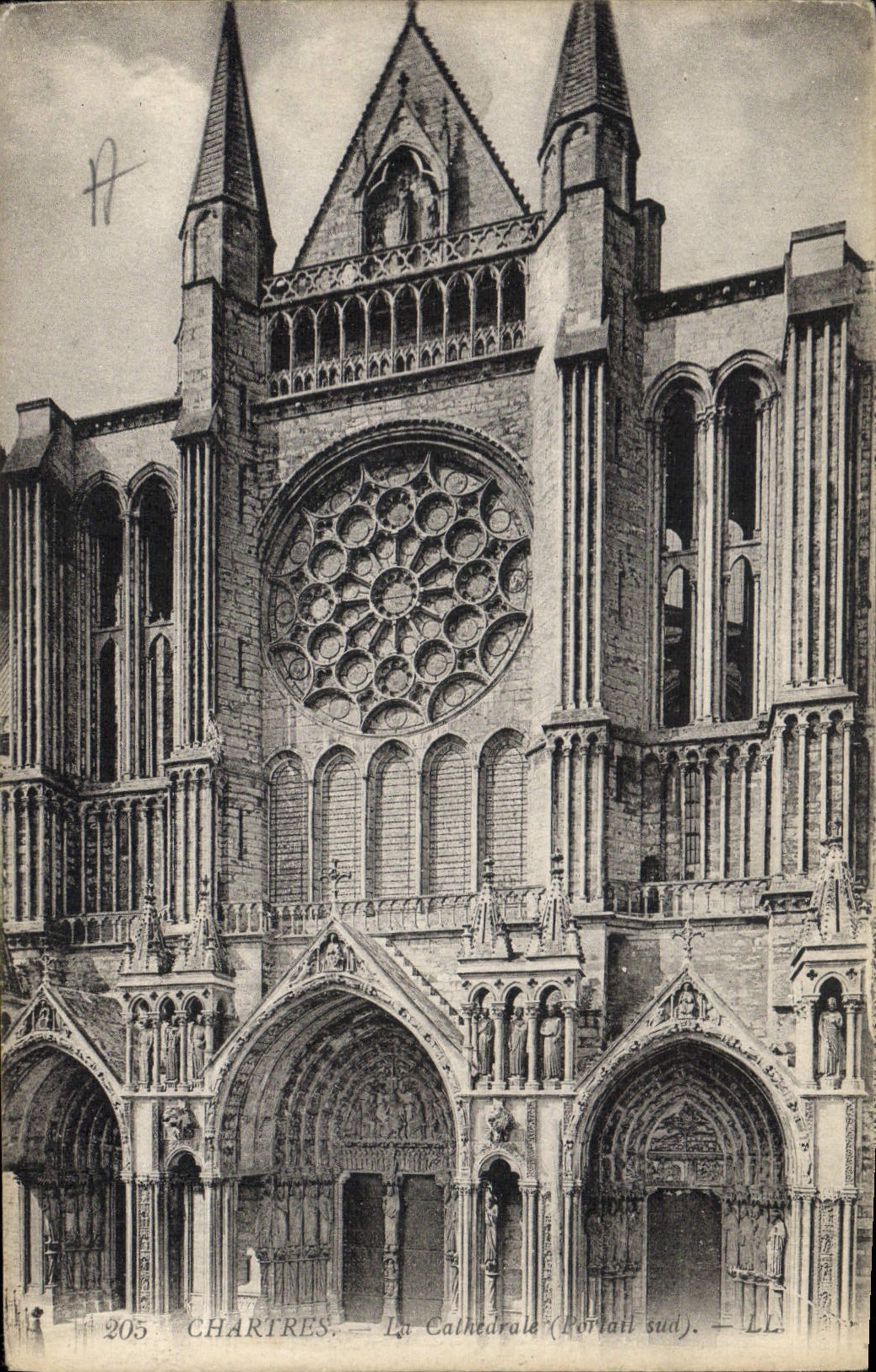 CPA Chartres La Cathedrale Portail sud 