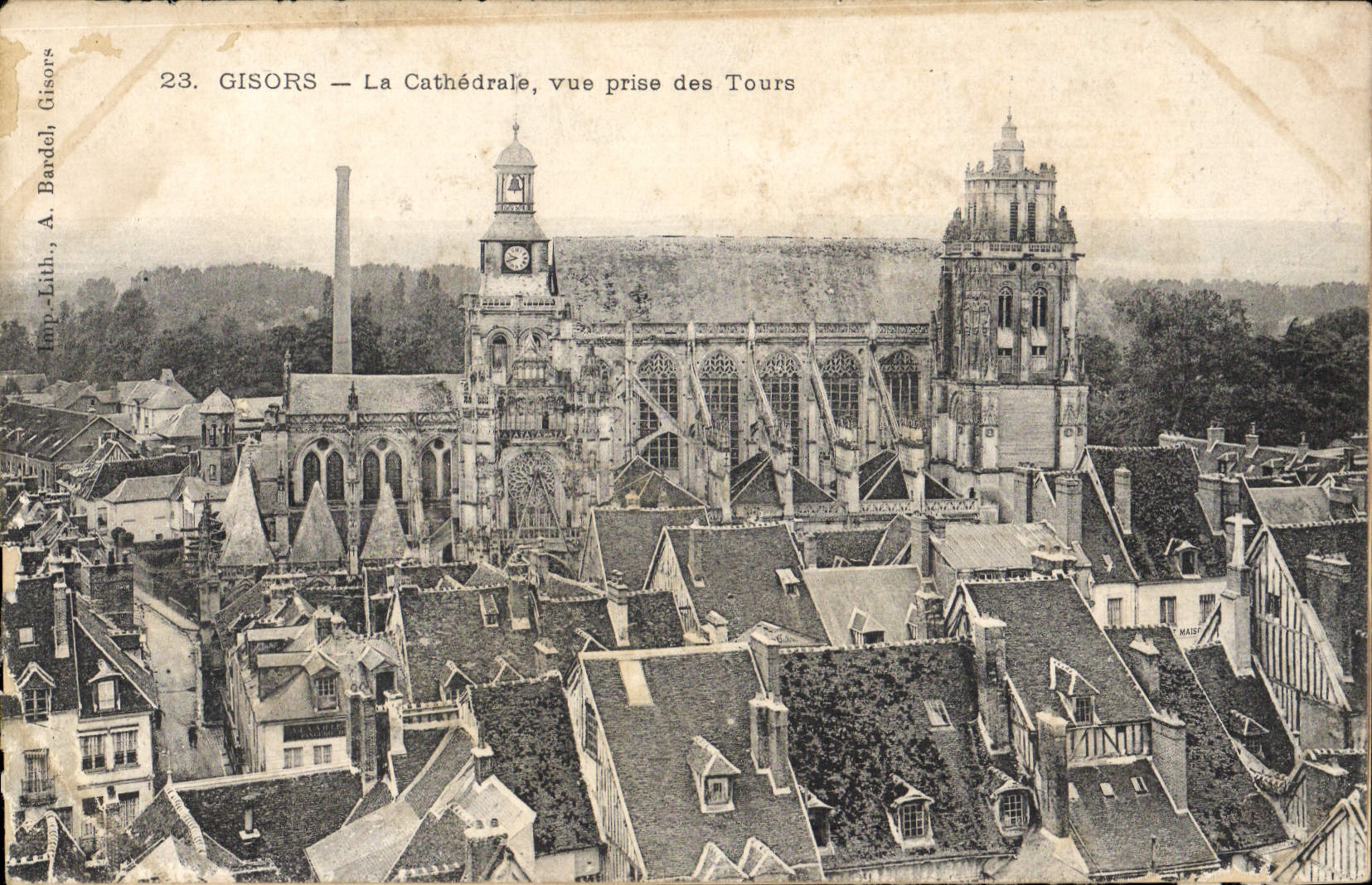 CPA Gisors La Cathedrale vue prise des Tours 