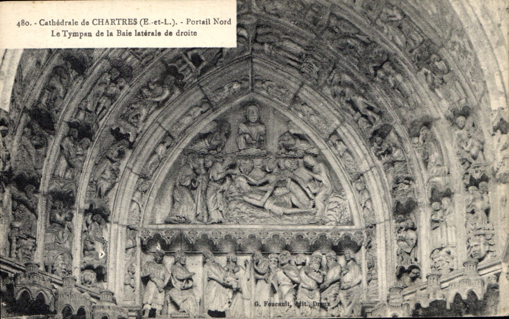 CPA Cathedrale de Chartres E et L Portail Nord Le tympan