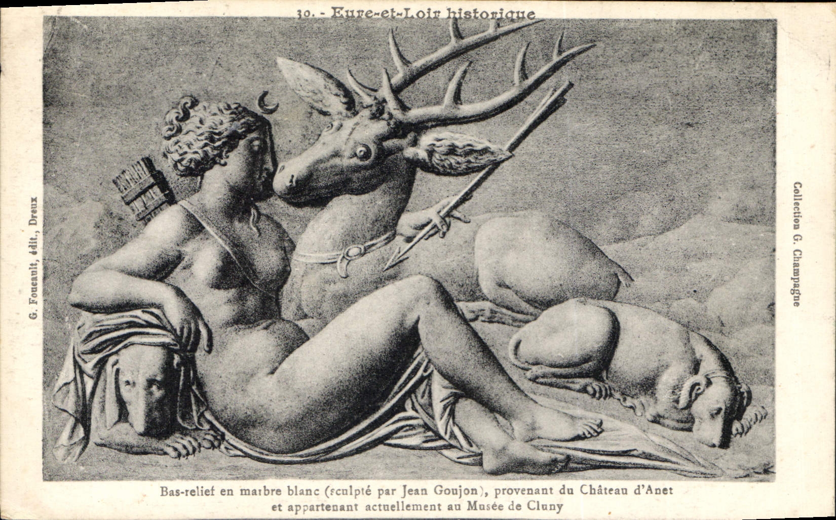 CPA Eure et Loir Historique Bas relief en marbre blanc Château d'Anet