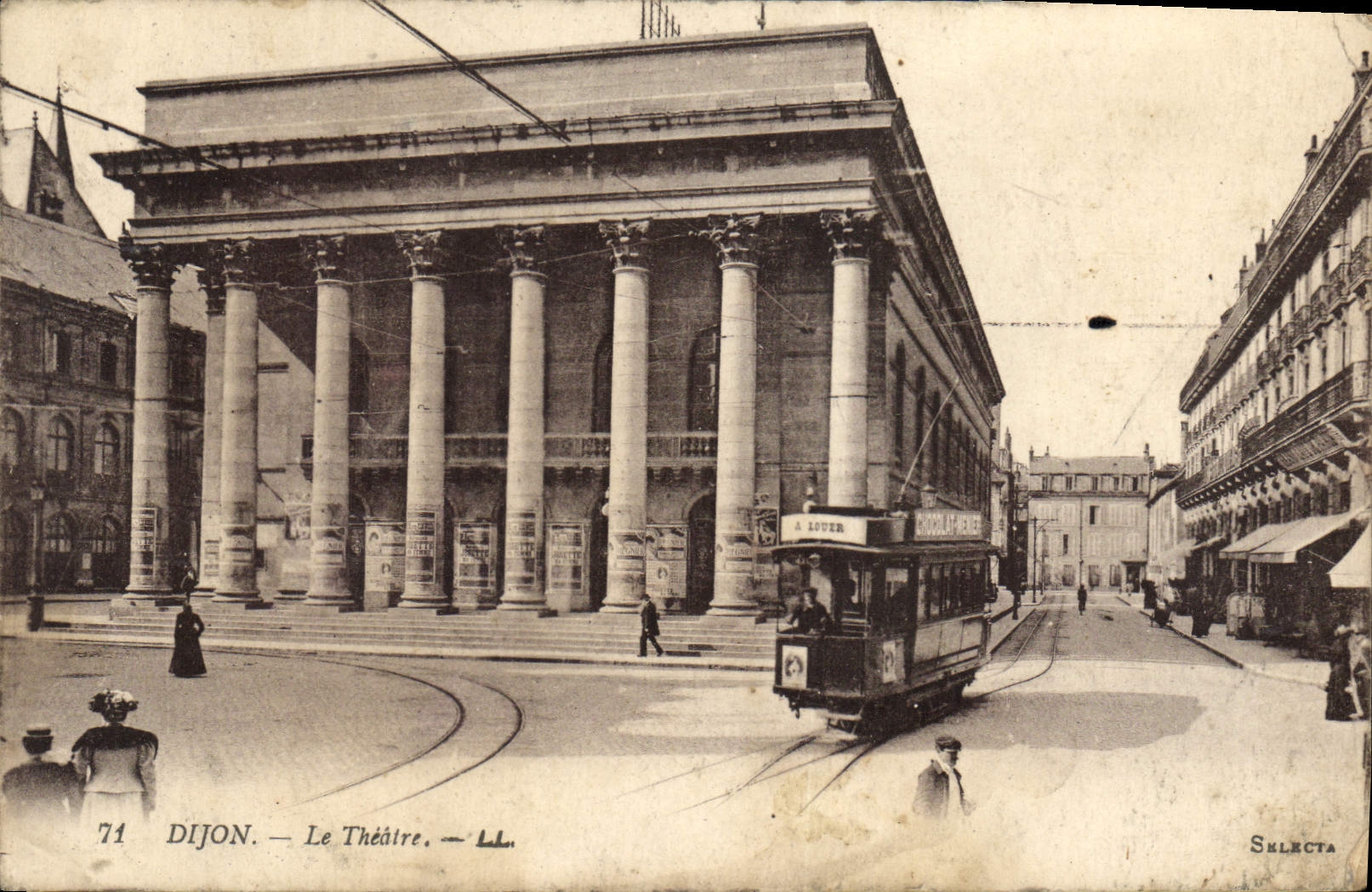 CPA Dijon Le Theatre Tramway