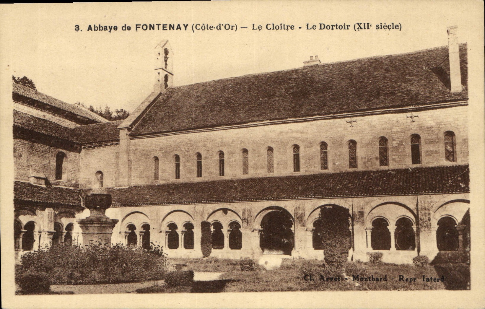 CPA Abbaye de Fontenay Cote d'Or Le Cloitre Le Dorloir 